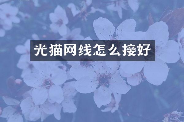 光猫网线怎么接好