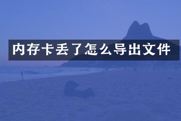 内存卡丢了怎么导出文件