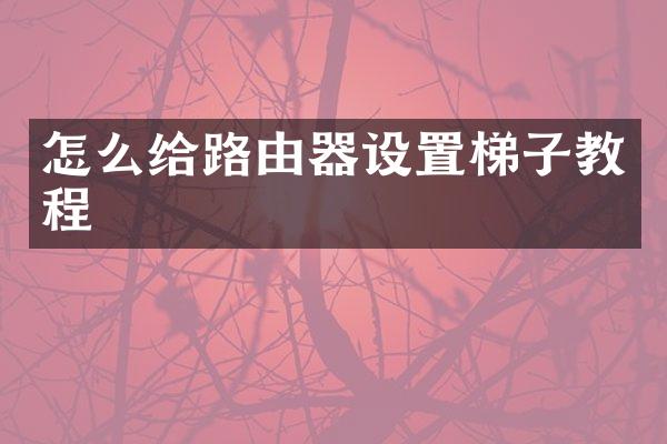 怎么给路由器设置梯子教程