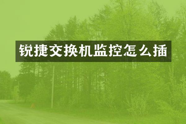 锐捷交换机监控怎么插