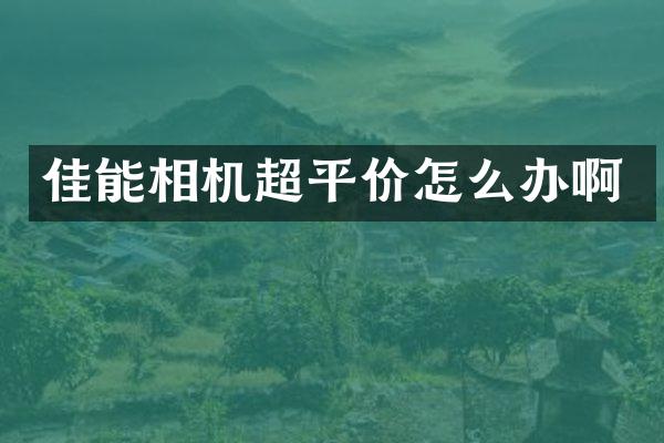 佳能相机超平价怎么办啊