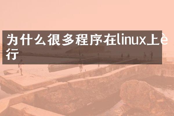 为什么很多程序在linux上运行