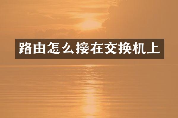 路由怎么接在交换机上