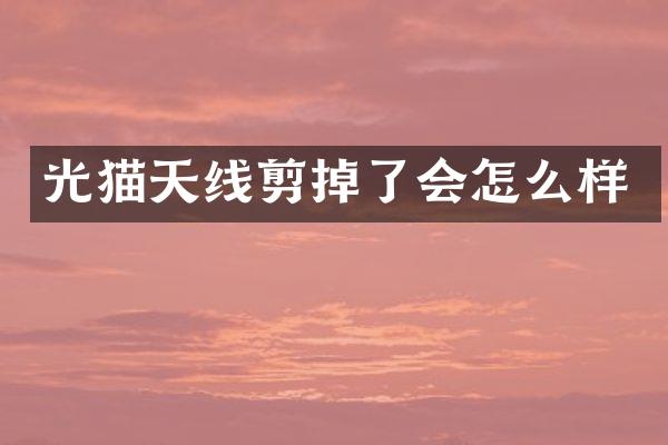 光猫天线剪掉了会怎么样