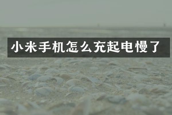 小米手机怎么充起电慢了