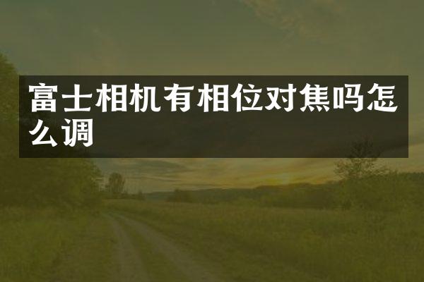 富士相机有相位对焦吗怎么调