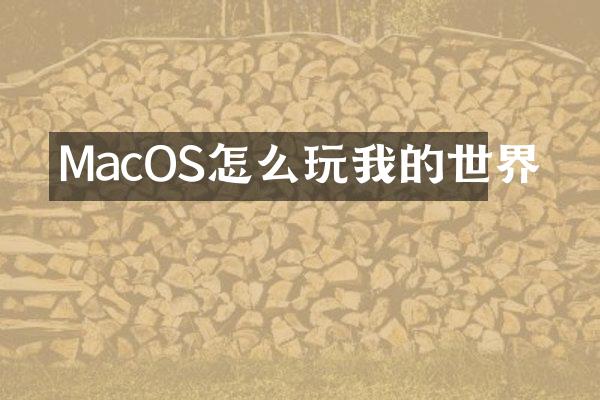 MacOS怎么玩我的世界