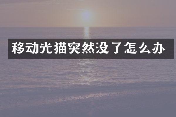 移动光猫突然没了怎么办