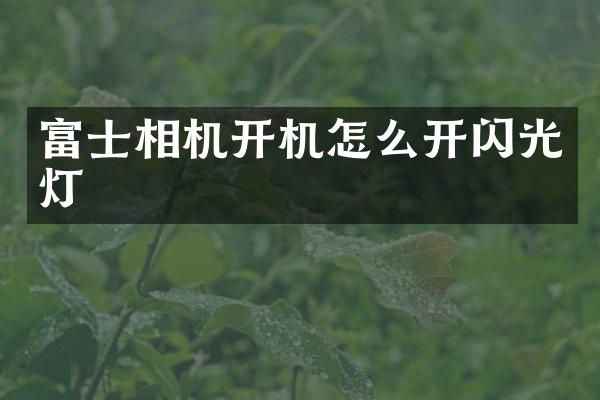 富士相机开机怎么开闪光灯