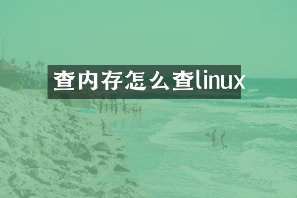 查内存怎么查linux