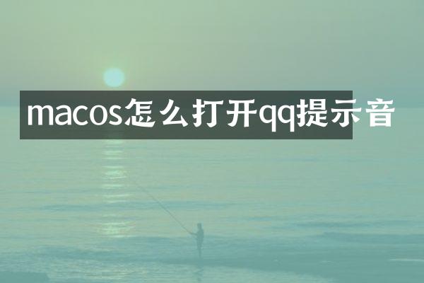 macos怎么打开qq提示音