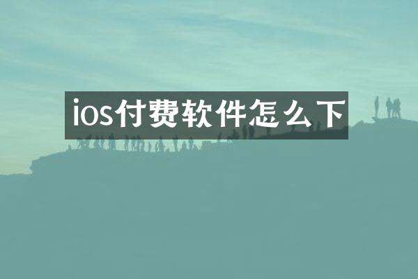 ios付费软件怎么下