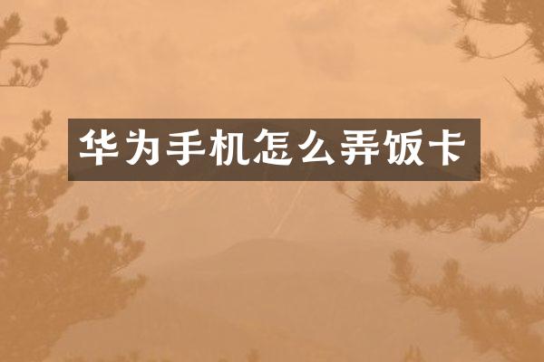 华为手机怎么弄饭卡