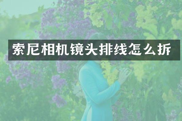 索尼相机镜头排线怎么拆