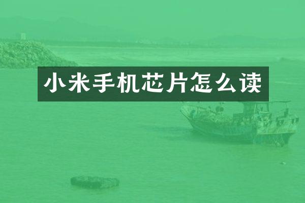 小米手机芯片怎么读