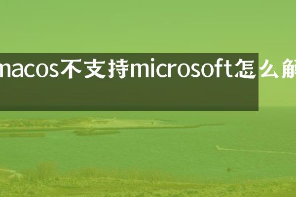 macos不支持microsoft怎么解决