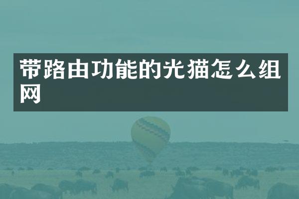 带路由功能的光猫怎么组网