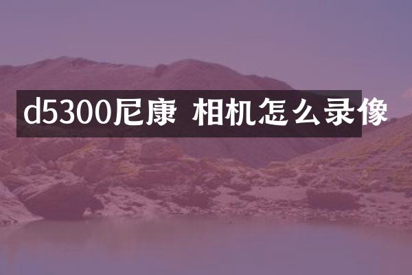 d5300尼康 相机怎么录像
