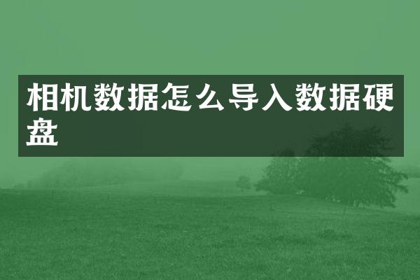 相机数据怎么导入数据硬盘