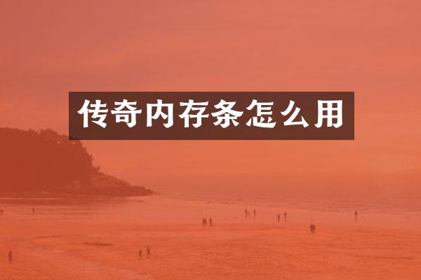传奇内存条怎么用