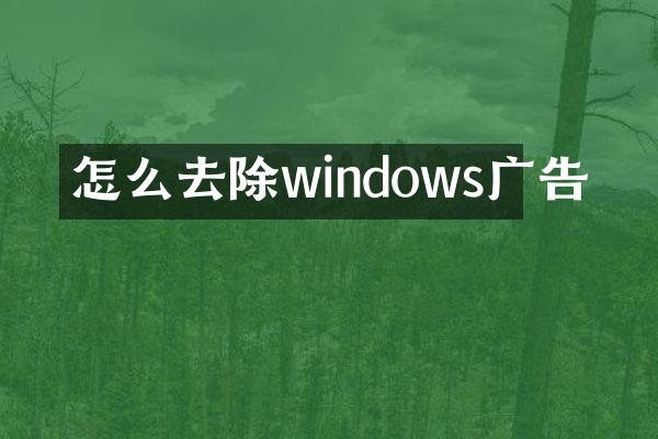 怎么去除windows广告