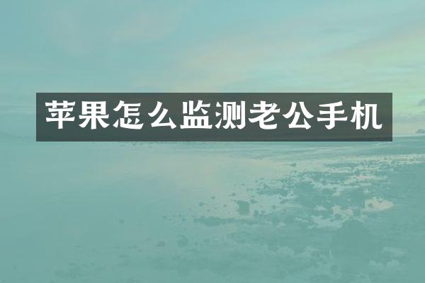 苹果怎么监测老公手机