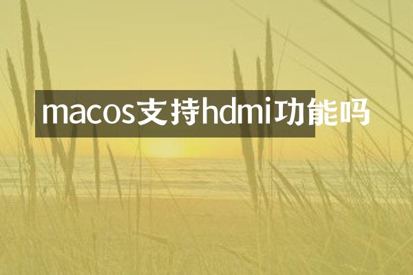 macos支持hdmi功能吗