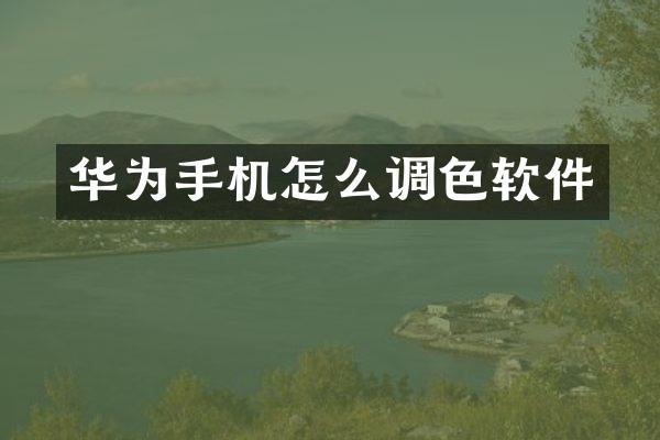 华为手机怎么调色软件