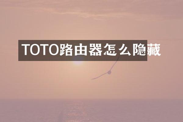 TOTO路由器怎么隐藏
