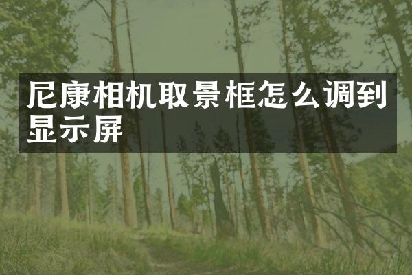 尼康相机取景框怎么调到显示屏