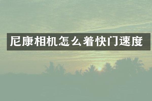 尼康相机怎么着快门速度