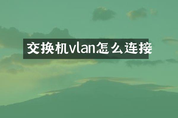 交换机vlan怎么连接