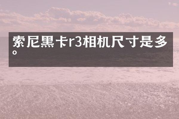 索尼黑卡r3相机尺寸是多少