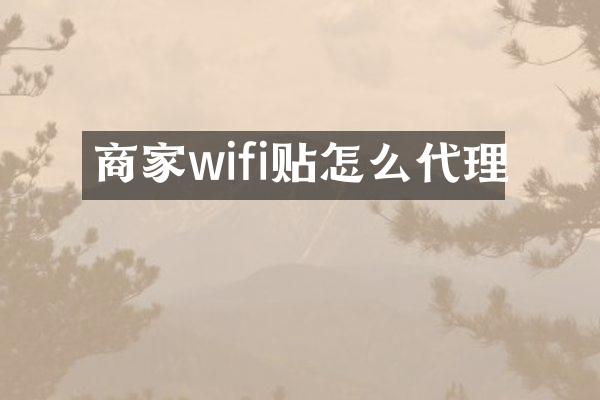 商家wifi贴怎么代理