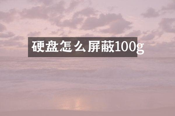 硬盘怎么屏蔽100g