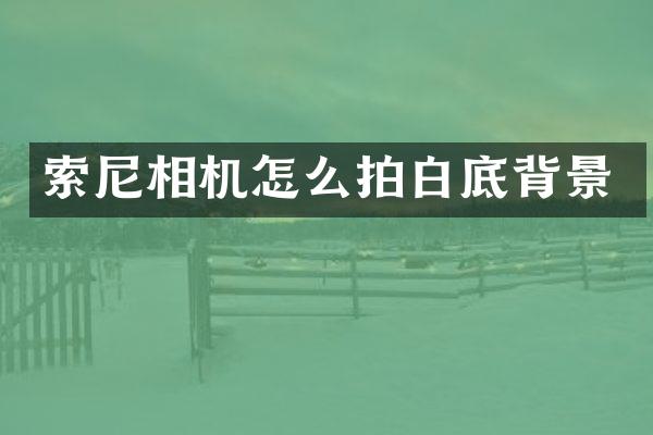 索尼相机怎么拍白底背景