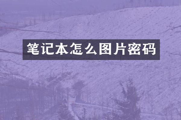 笔记本怎么图片密码