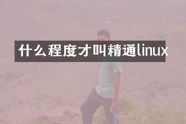 什么程度才叫精通linux
