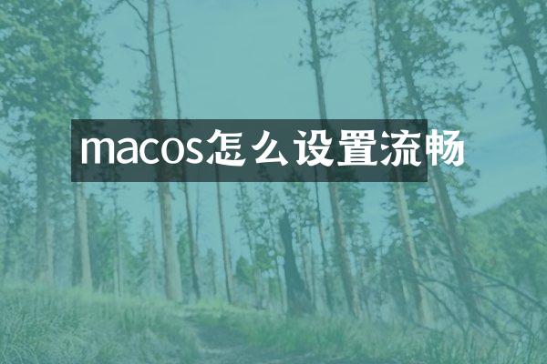macos怎么设置流畅