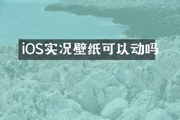 iOS实况壁纸可以动吗