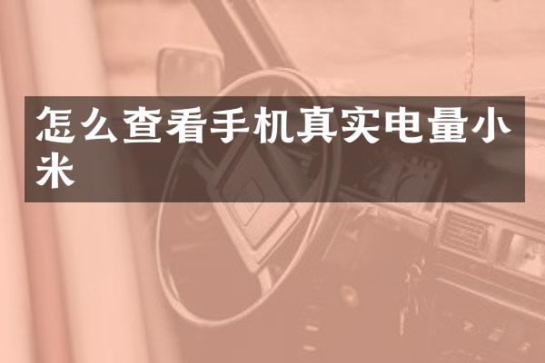 怎么查看手机真实电量小米