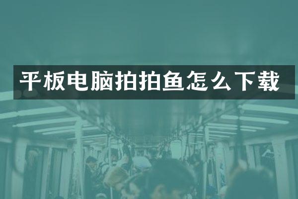 平板电脑拍拍鱼怎么下载
