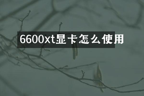 6600xt显卡怎么使用