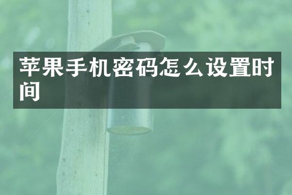 苹果手机密码怎么设置时间
