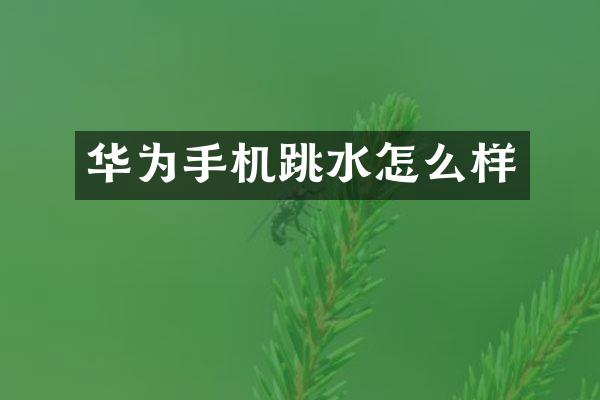 华为手机跳水怎么样