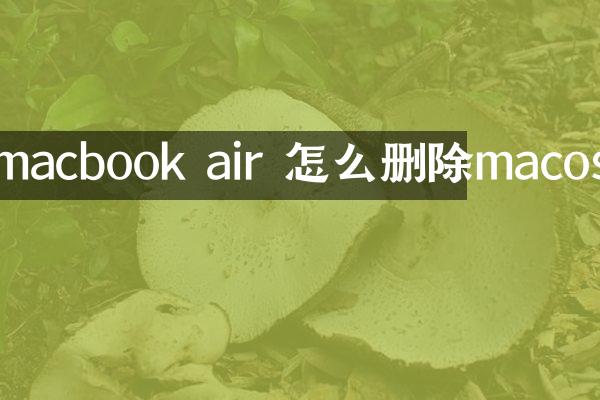 macbook air 怎么删除macos