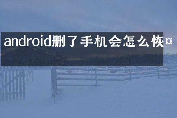 android删了手机会怎么恢复