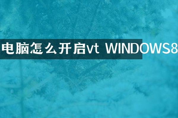 电脑怎么开启vt WINDOWS8