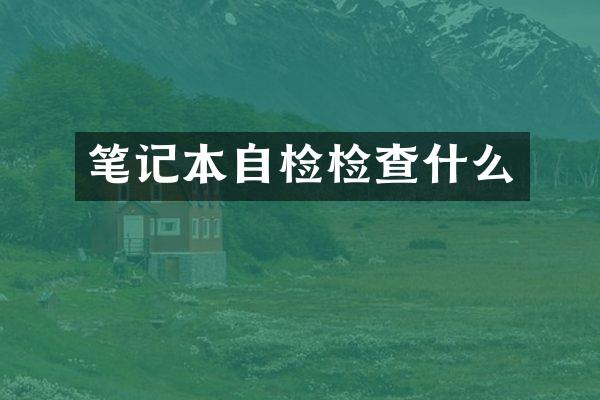 笔记本自检检查什么