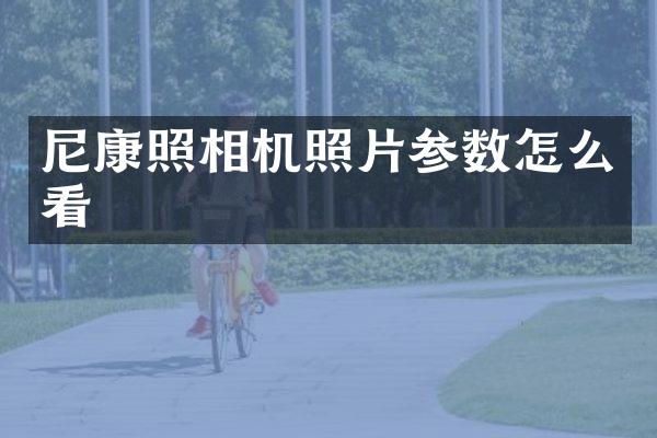 尼康照相机照片参数怎么看